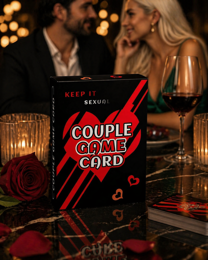 Couple Game Card box with a couple in the background at a romantic setting