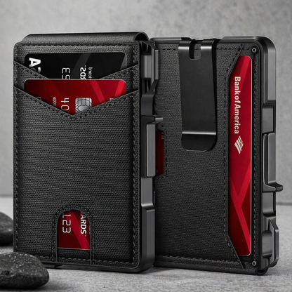RFID Blocking Metal Pop-Up Card Wallet