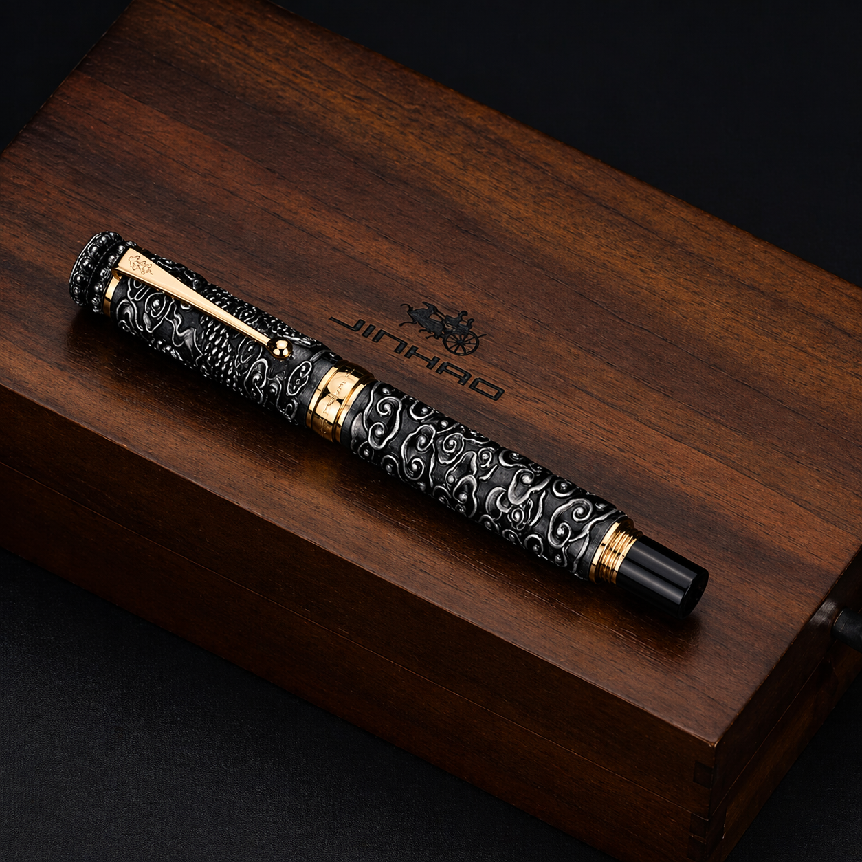 Luxury Brass Fountain Pen with Gold Accents