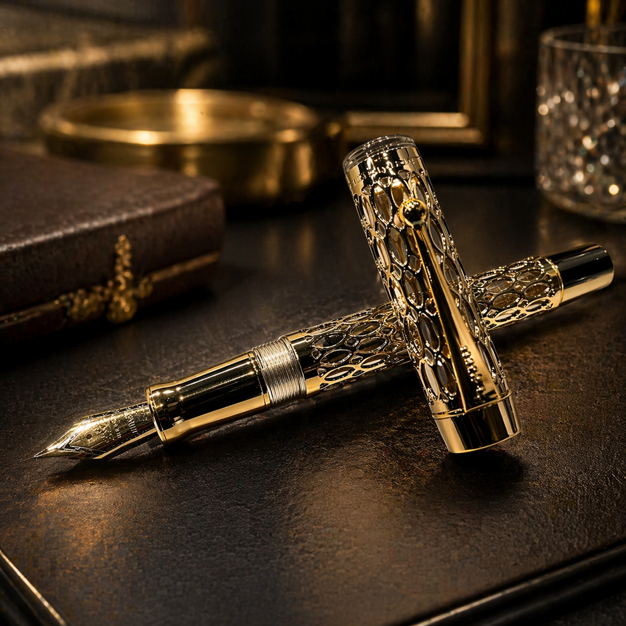 Gold Clip Hollow Fountain Pen