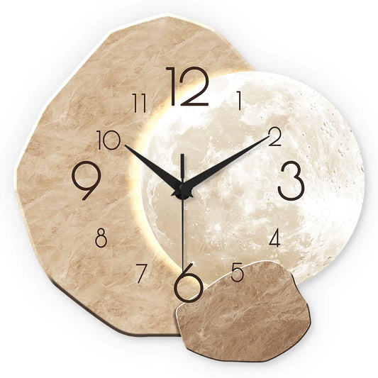 Moon Wooden Wall Clock