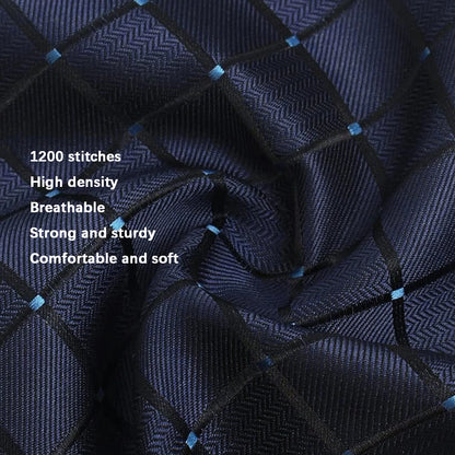 Close-up of a textured fabric with stitching details and text describing its features.