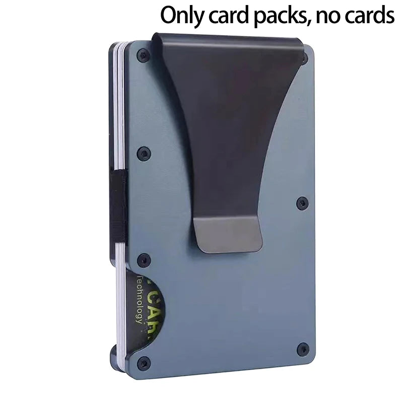 Metallic cardholder with 'CAR' branding on a white background