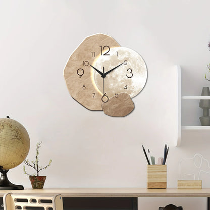 Moon Wooden Wall Clock