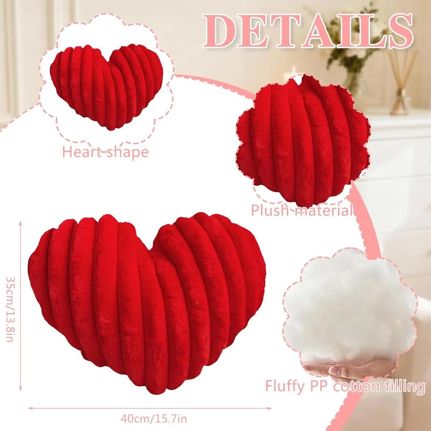 Plush Heart Accent Cushion