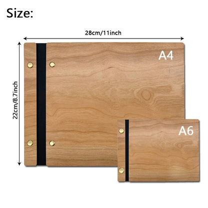 Two wooden boards with dimensions labeled, one A4 and one A6, on a white background.