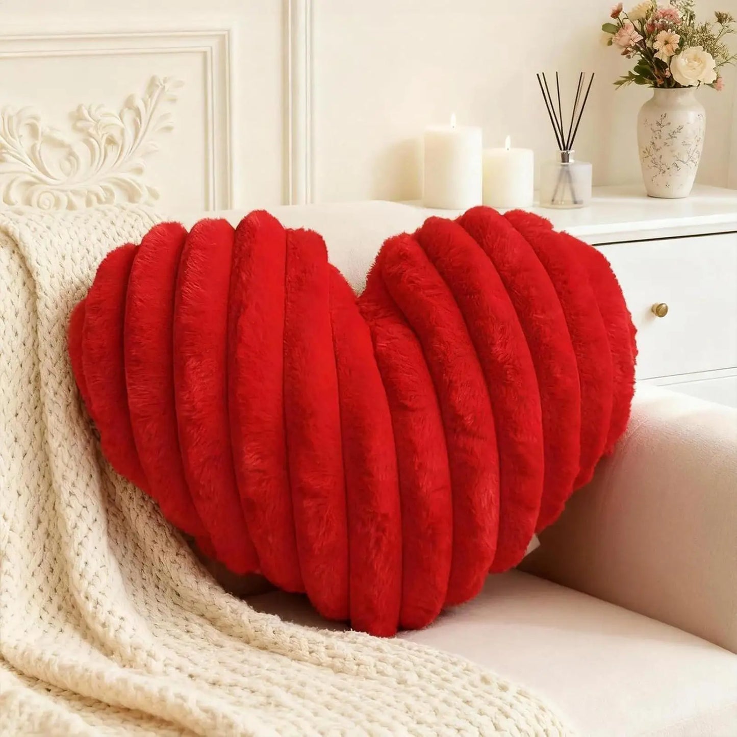 Plush Heart Accent Cushion