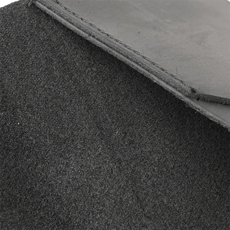 Close-up of a textured black mat with a gray border