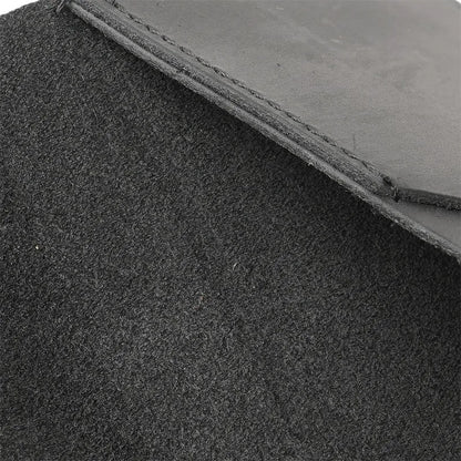 Close-up of a textured black mat with a gray border