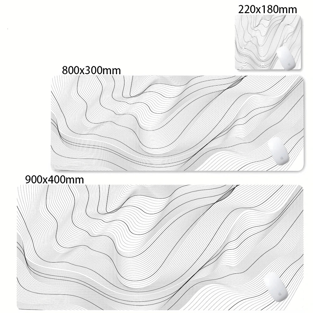 Set of three size labels for a topographic map with contour lines.