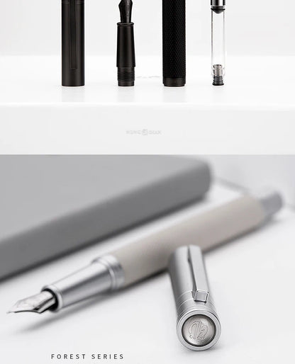Fountain pen with components on a white background, featuring the brand 'Forest Series'.