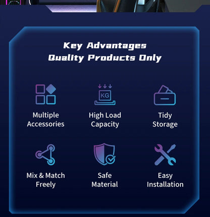 Key advantages of quality products displayed on a blue background with icons and text.